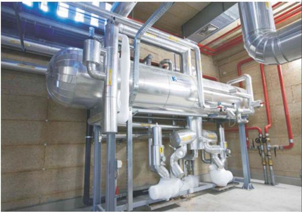 Industrial ammonia and glycol refrigeration plant room with stainless-steel plate evaporators — Izhar Foster